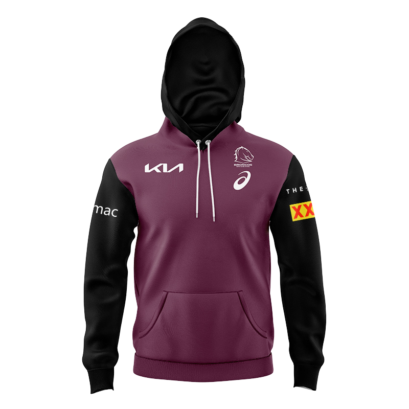 Kid's NRL Brisbane Broncos 2024 Maroon Training Hoodie