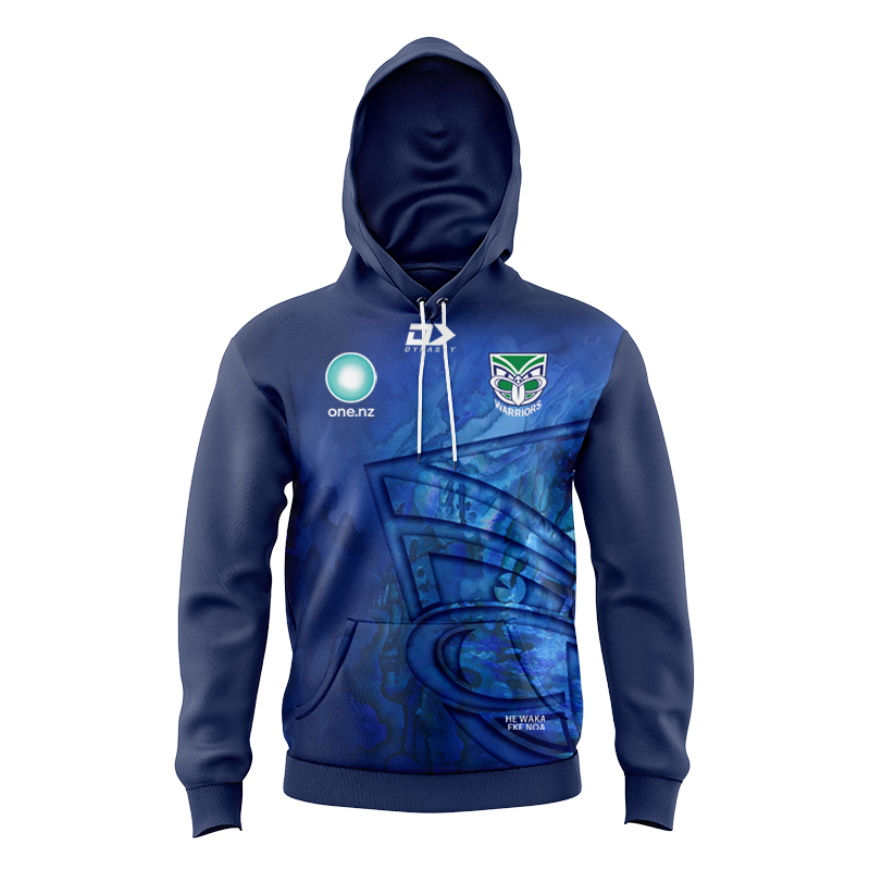 Kid's NRL New Zealand Warriors 2025 Paua Warm Up Hoodie