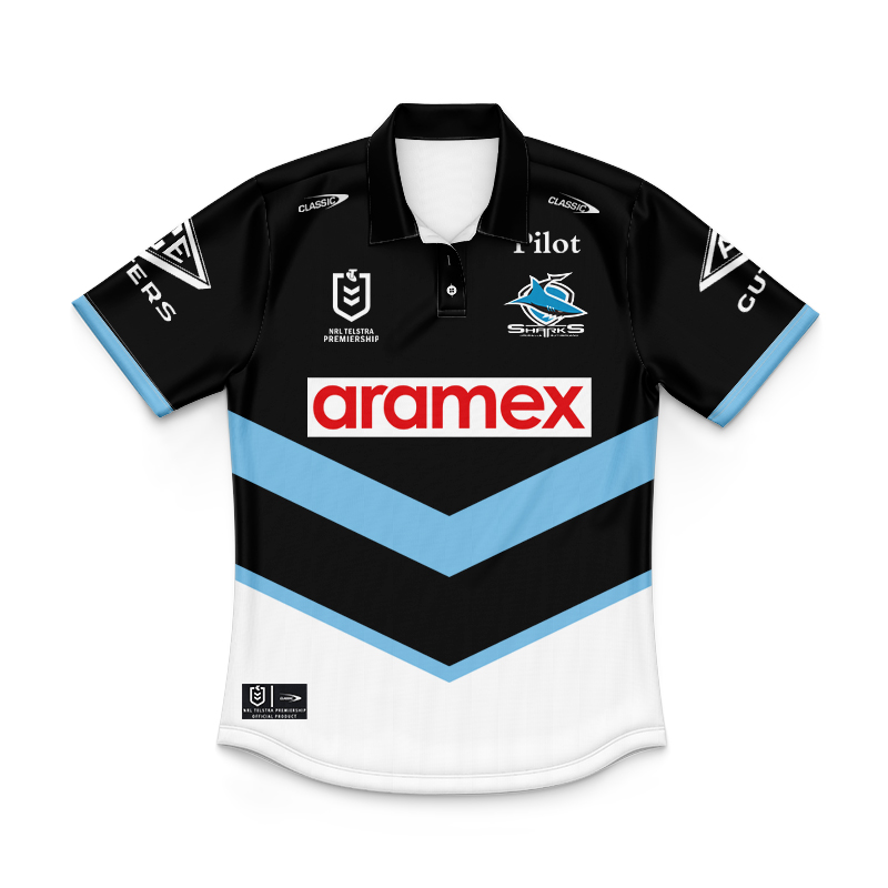 Kid's NRL Cronulla-Sutherland Sharks 2025 Away Polo Shirt