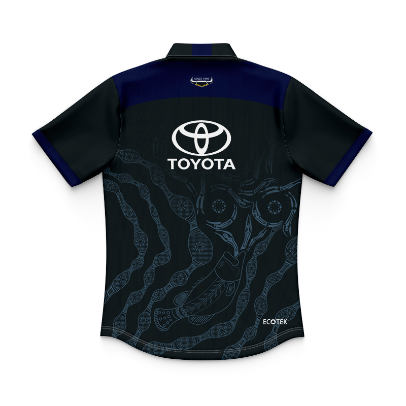 Kid's NRL North Queensland Cowboys 2024 Indigenous Dark Polo Shirt