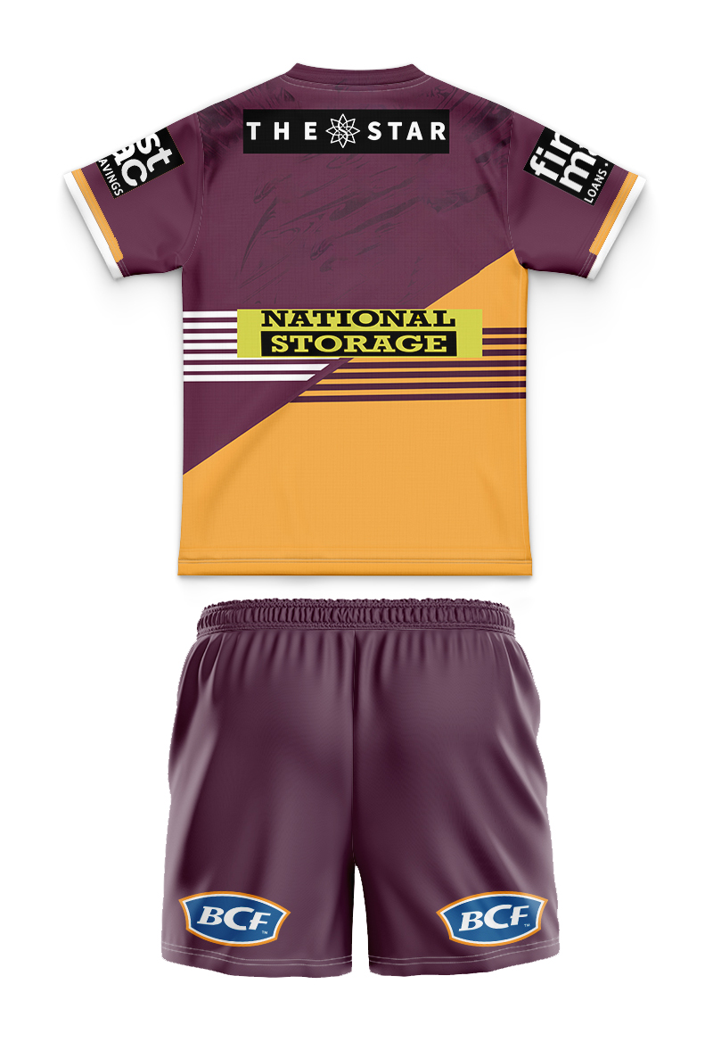 Kid's NRL Brisbane Broncos 2024 Home Jersey+Shorts
