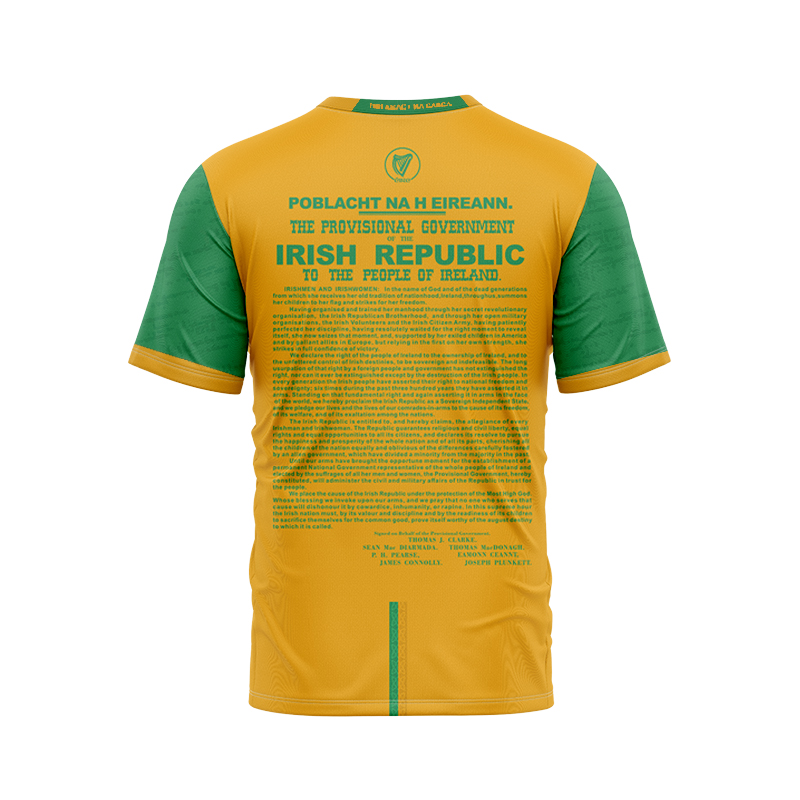 Men's GAA New 1916 Commemoration Player Fit Jersey Yellow Green