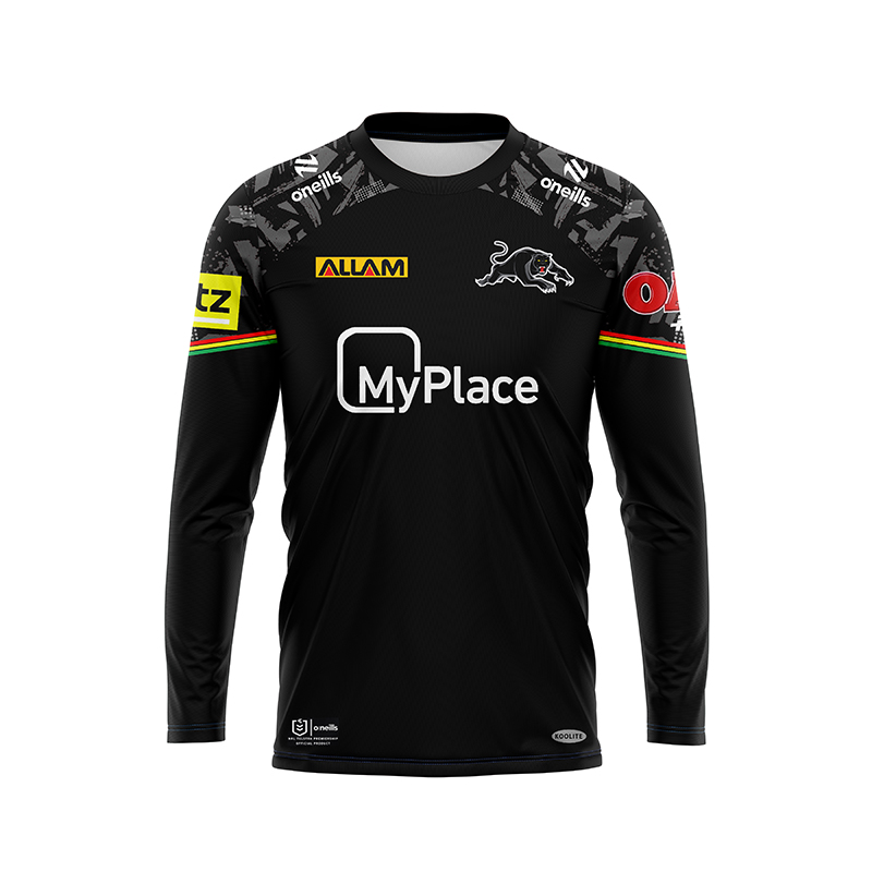 NRL Penrith Panthers 2024 Long Sleeve Black Training Jersey