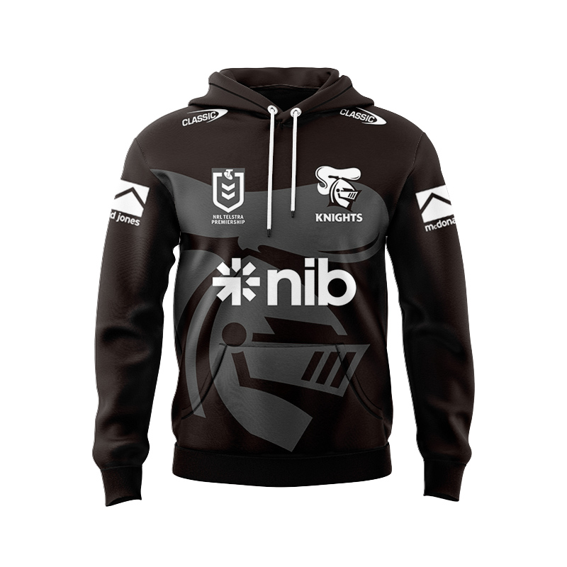 NRL Newcastle Knights 2024 Monochrome Design personalized Hoodie