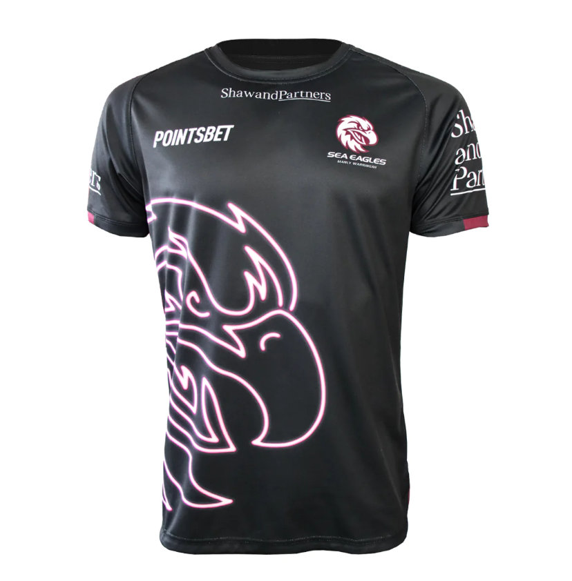 NRL Manly Warringah Sea Eagles 2024 Black Warm Up Jersey