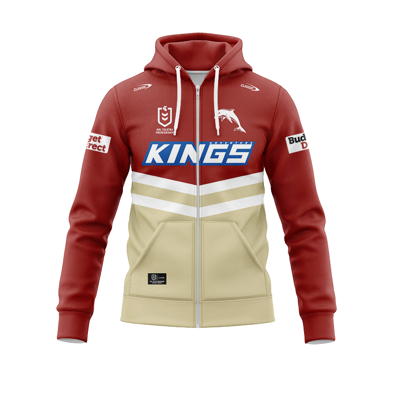 NRL Dolphins 2024 Home Zipper Hoodie