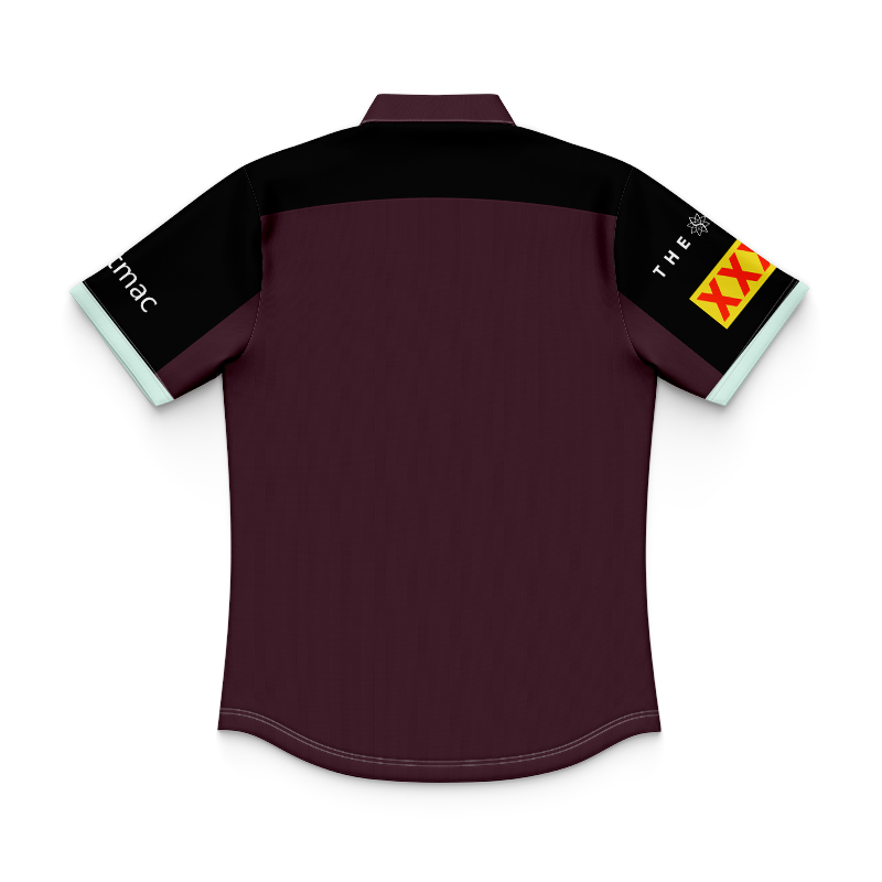 Kid's NRL Brisbane Broncos 2025 Maroon Training Polo Shirt