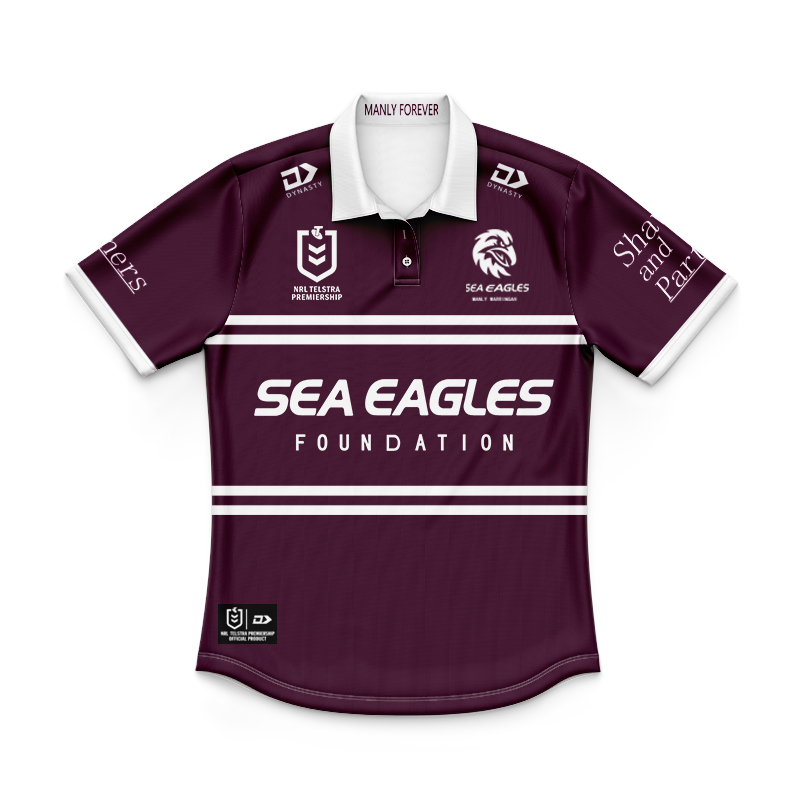 Kid's NRL Manly Warringah Sea Eagles 2024 Home Polo Shirt