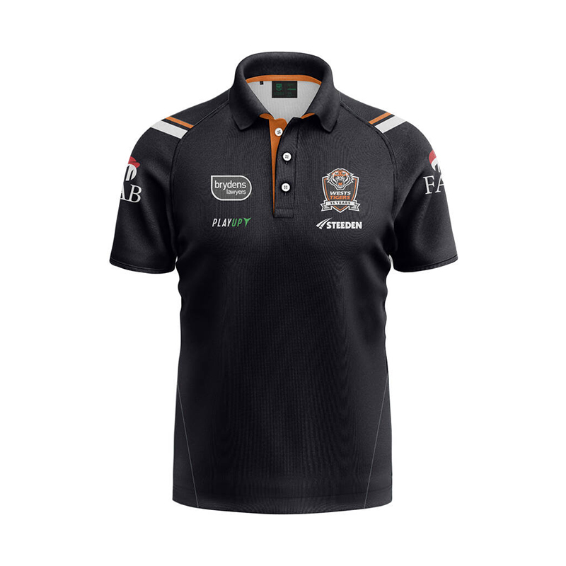 NRL Wests Tigers 2024 Players Media Polo Shirt