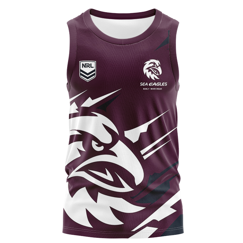 NRL Manly Warringah Sea Eagles 2024 'FISHFINDER' Fishing Singlet