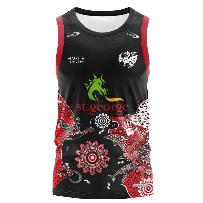 NRL St George Illawarra Dragons 2024 Indigenous Training Singlet