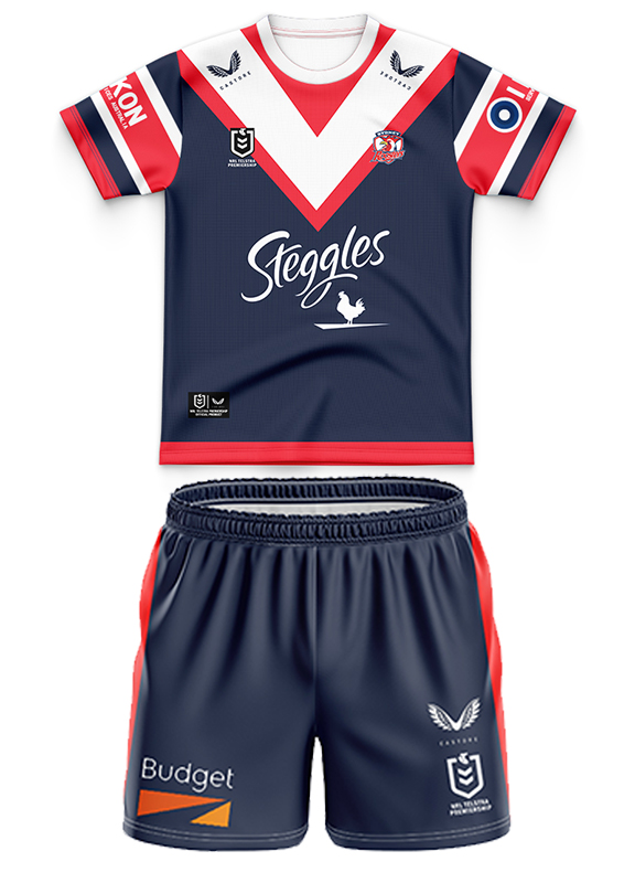 Kid's NRL Sydney Roosters 2024 Home Jersey+Shorts