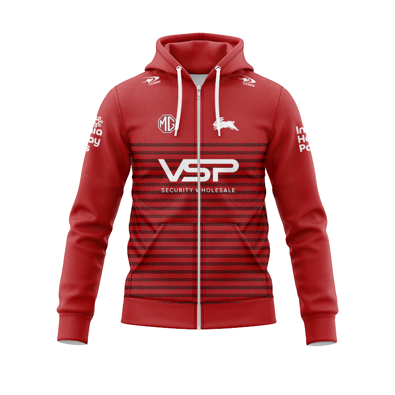 NRL South Sydney Rabbitohs 2024 Red Training Zipper Hoodie