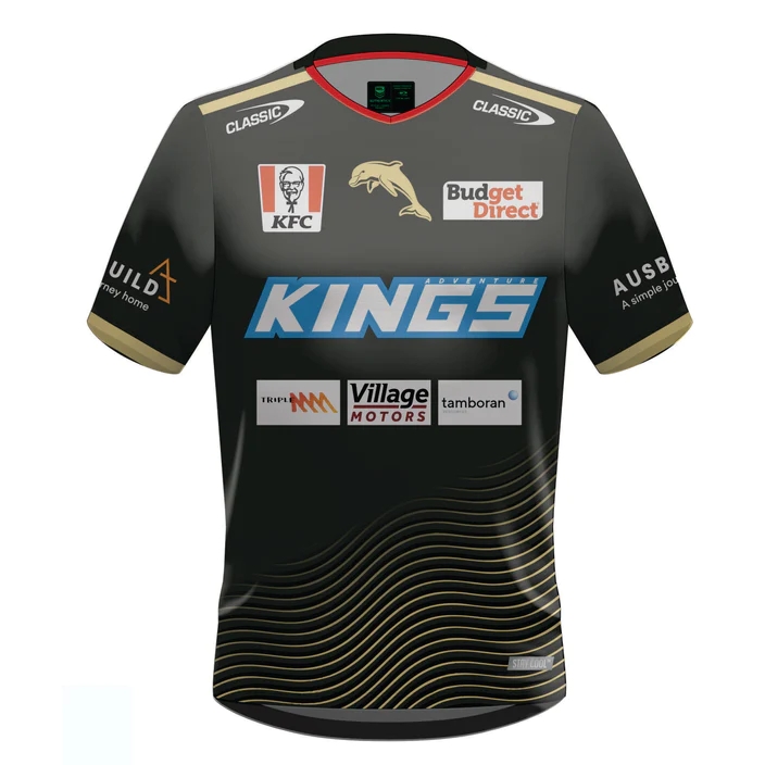 NRL Dolphins 2024 Black TE Training Jersey