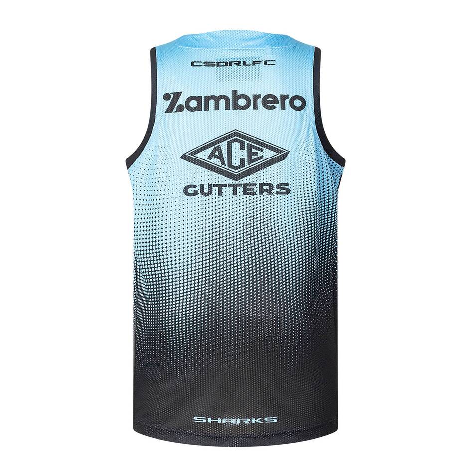 Kid's NRL Cronulla-Sutherland Sharks 2025 Sky Training Singlet