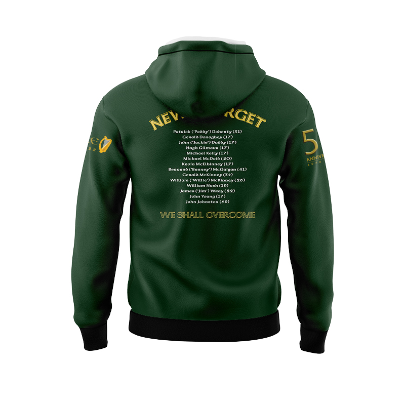 Men's Derry GAA Bloody Sunday Commemorative Green Hoodie