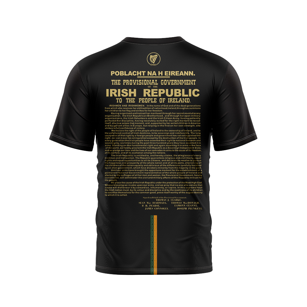 Men's GAA New 1916 Commemoration Player Fit Jersey Black Yellow