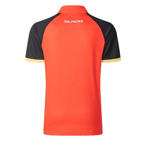 NRL Dolphins 2025 Red Players Media Polo Shirt