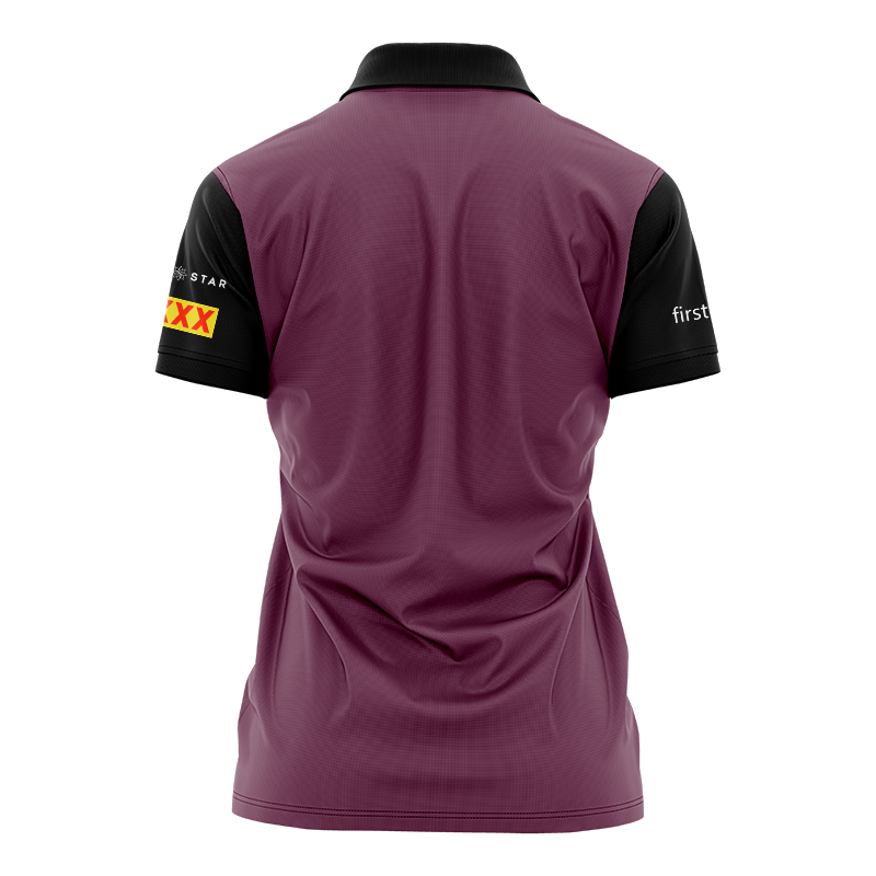 Women's NRL Brisbane Broncos 2024 Maroon Training Polo Shirt