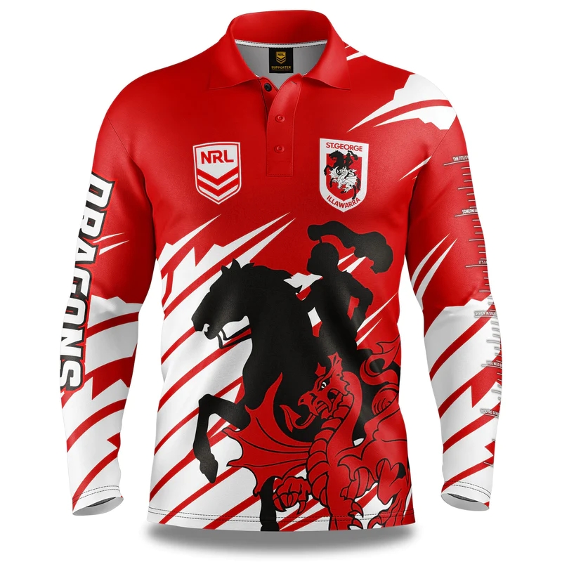 NRL St George Illawarra Dragons 2024 'FISHFINDER' Fishing Shirt