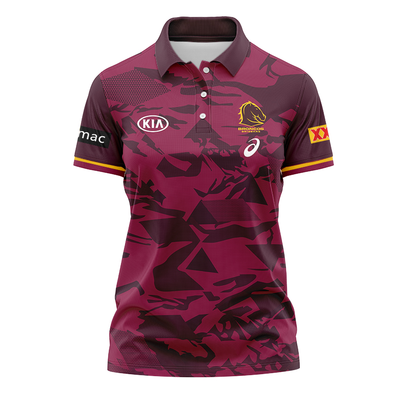Women's NRL Brisbane Broncos 2021 Training Polo Shirt