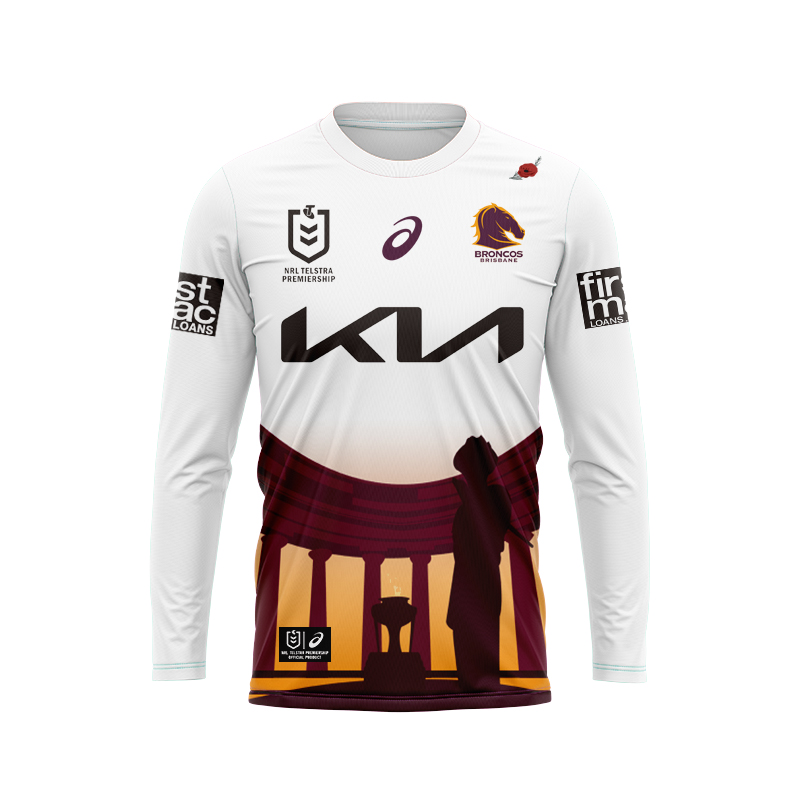NRL Brisbane Broncos 2024 Long Sleeve ANZAC Jersey