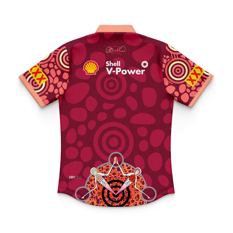 Kid's NRL QLD Maroons 2024 Indigenous Polo Shirt