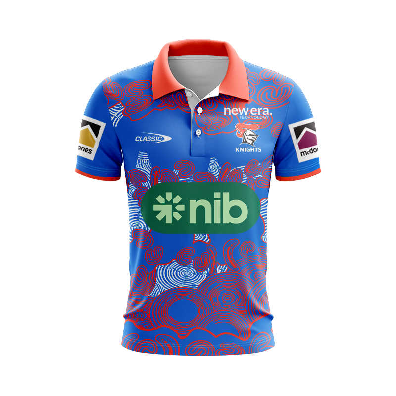 NRL Newcastle Knights 2024 Warm Up Polo Shirt