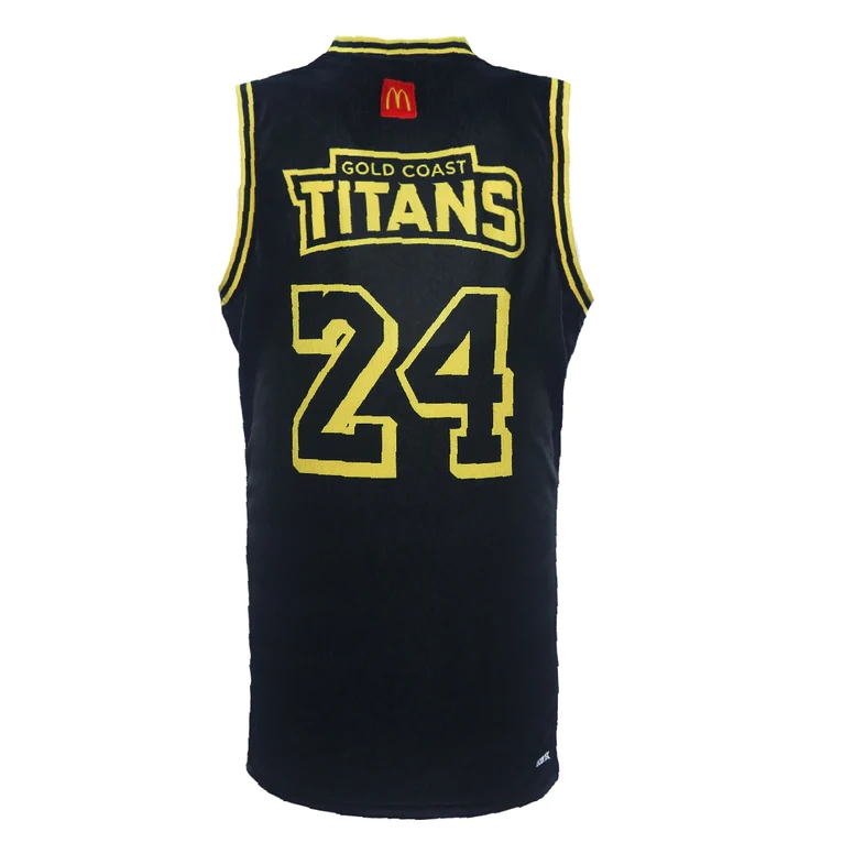 NRL Gold Coast Titans 2024 Black #24 Basketball Singlet