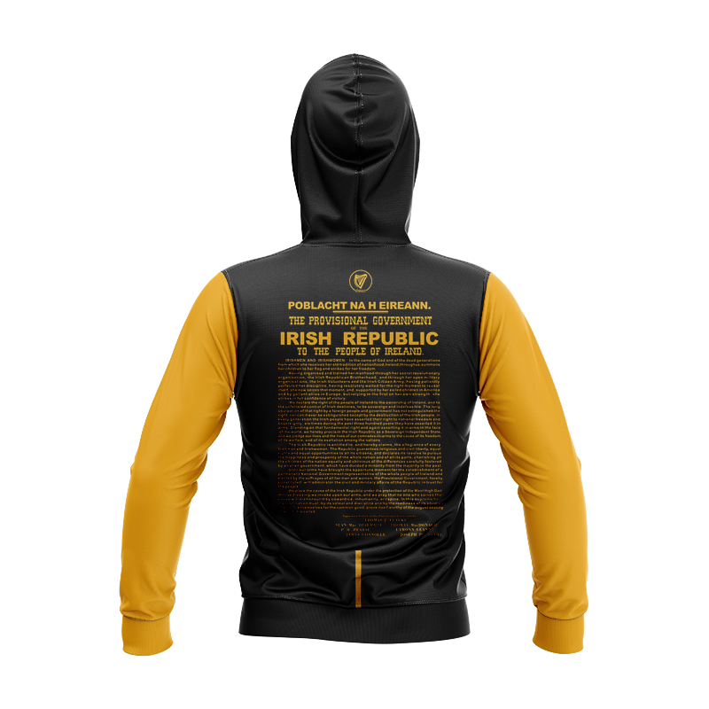 Kid's Ireland GAA 1916 Commemoration Black Yellow Hoodie