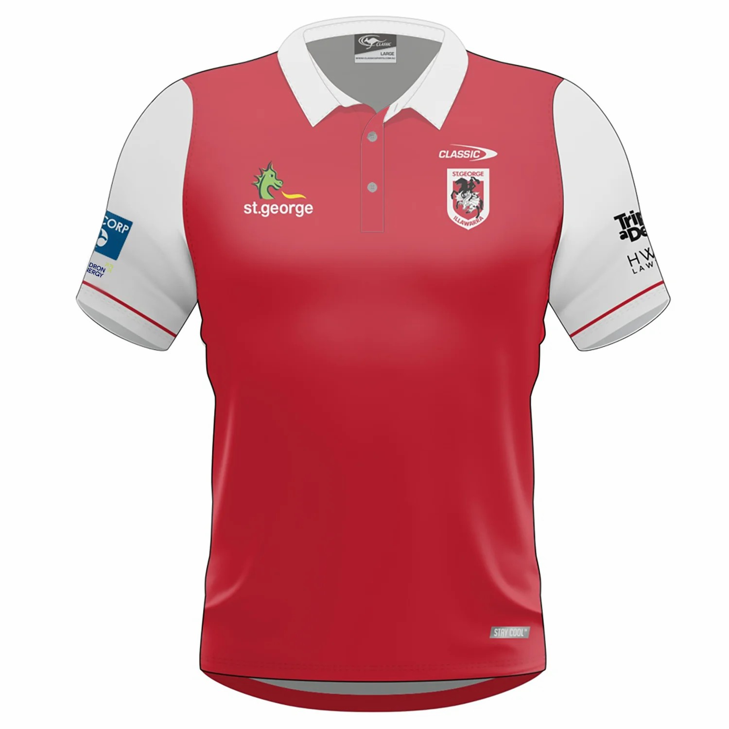 NRL St George Illawarra Dragons 2024 Player Polo Shirt