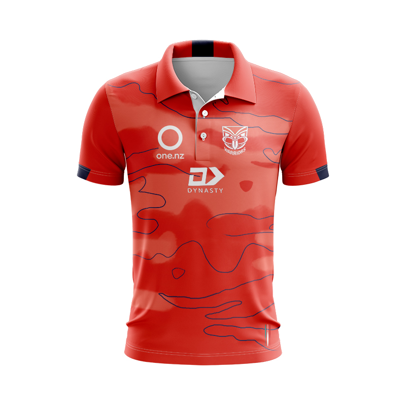 NRL New Zealand Warriors 2024 Dynasty Orange Polo Shirt