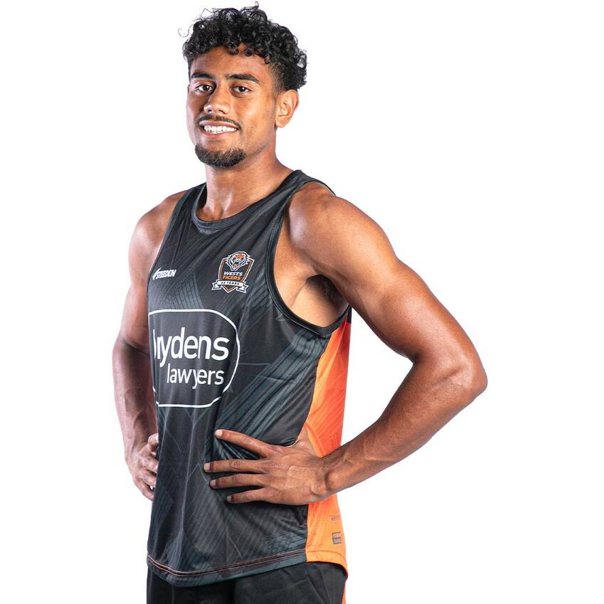 NRL Wests Tigers 2024 Black Training Singlet