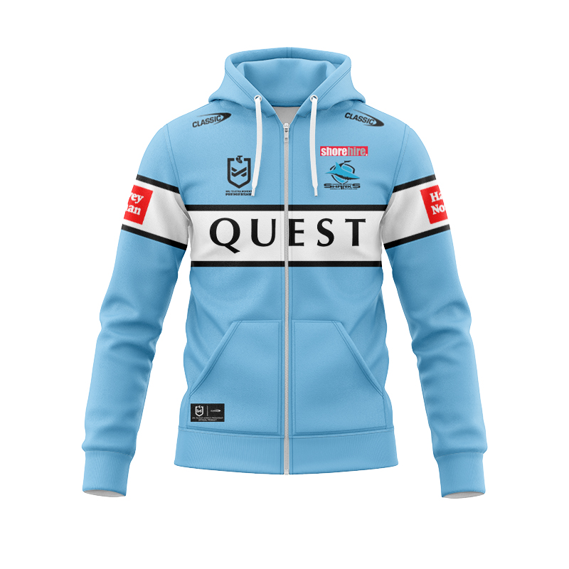 NRLW Cronulla-Sutherland Sharks 2024 Home Zipper Hoodie