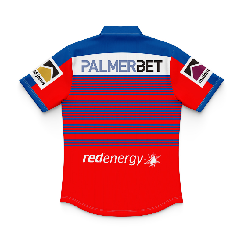 Kid's NRL Newcastle Knights 2024 Red Training Polo Shirt