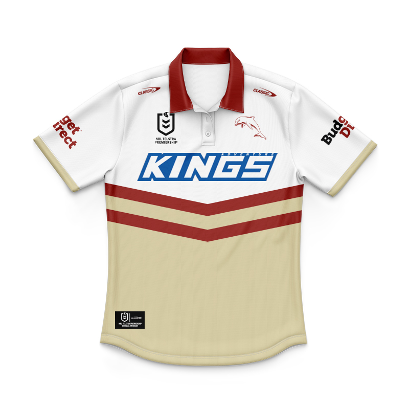 Kid's NRL Dolphins 2024 Away Polo Shirt