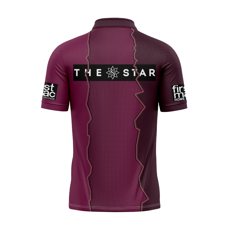 NRL Brisbane Broncos 2024 Sunstone Training Mix Polo Shirt