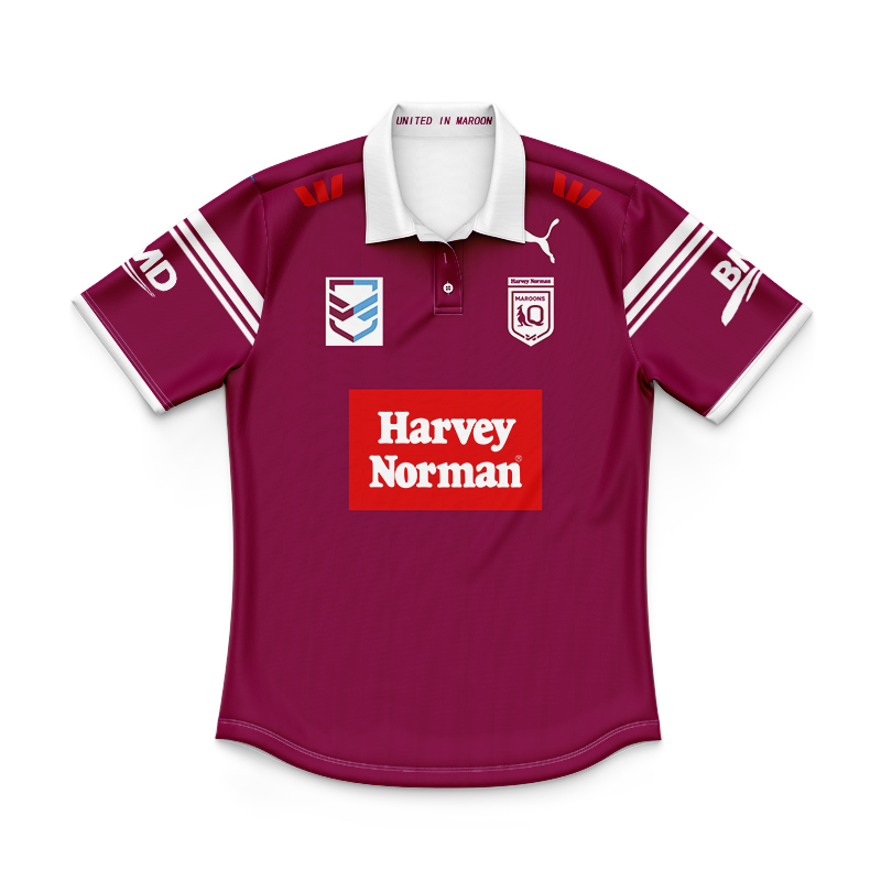 Kid's QLD Maroons Harvey Norman 2024 Polo Shirt