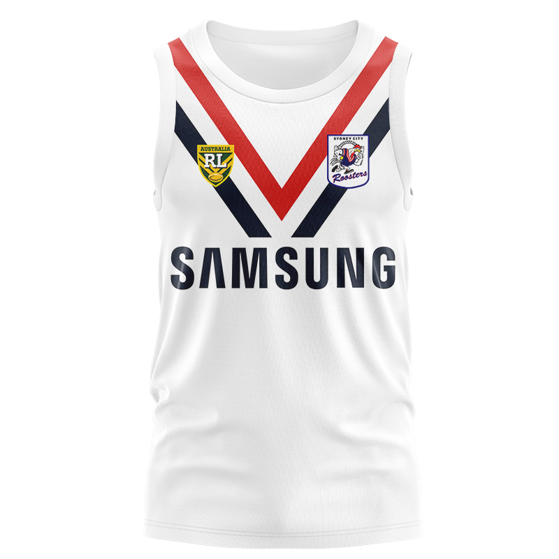 NRL Sydney Roosters 1996 Retro Away Singlet