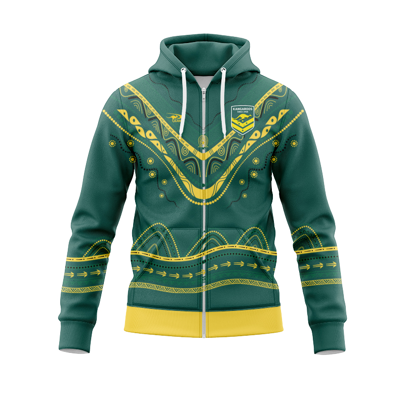 Australia Kangaroos 2024 Indigenous Zipper Hoodie