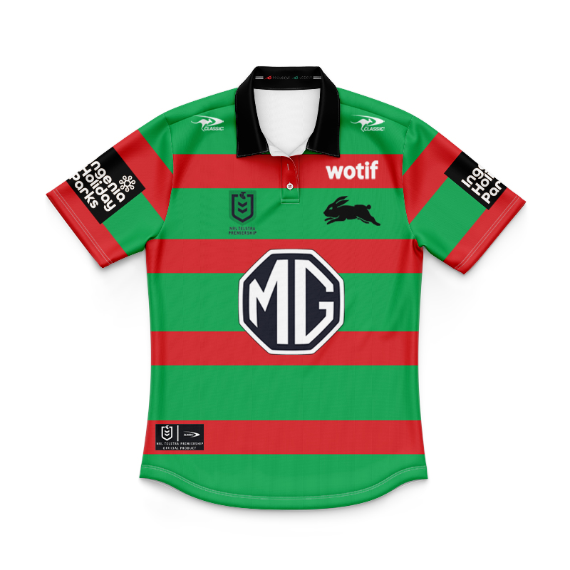 Kid's NRL South Sydney Rabbitohs 2024 Home Polo Shirt