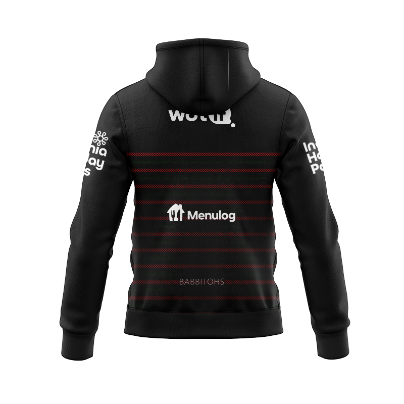 NRL South Sydney Rabbitohs 2024 Black Warm Up Zipper Hoodie