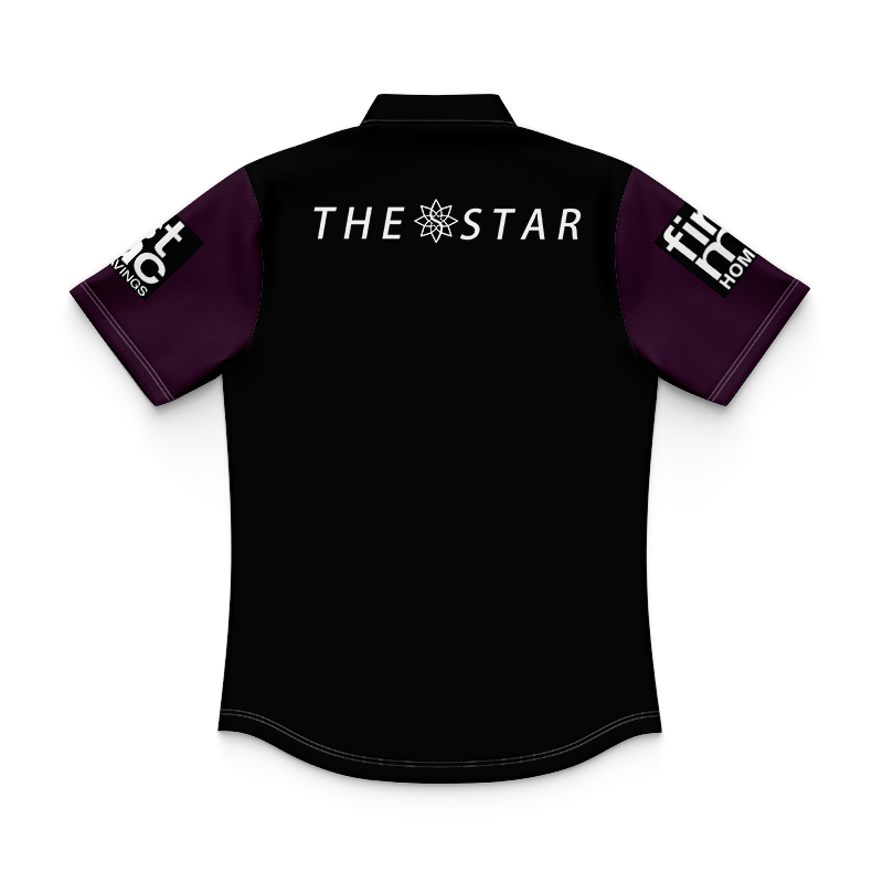 Kid's NRL Brisbane Broncos 2024 Black Training Polo Shirt