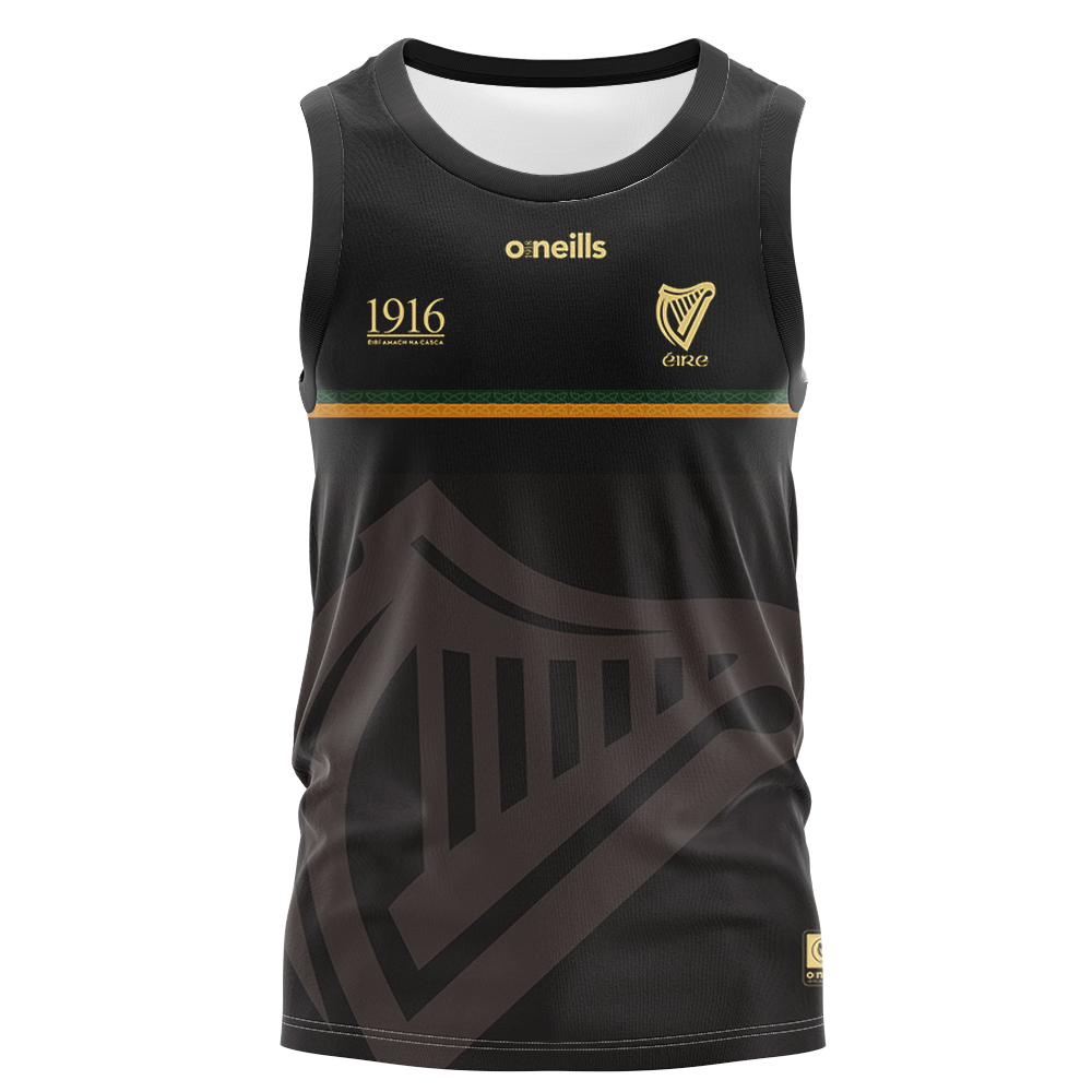 Men's Ireland GAA 1916 Commemoration Black Sleeveless Jersey