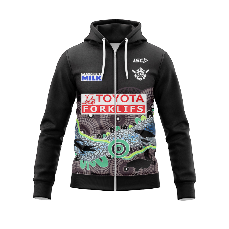 NRL Canberra Raiders 2024 Indigenous Run Out Zipper Hoodie