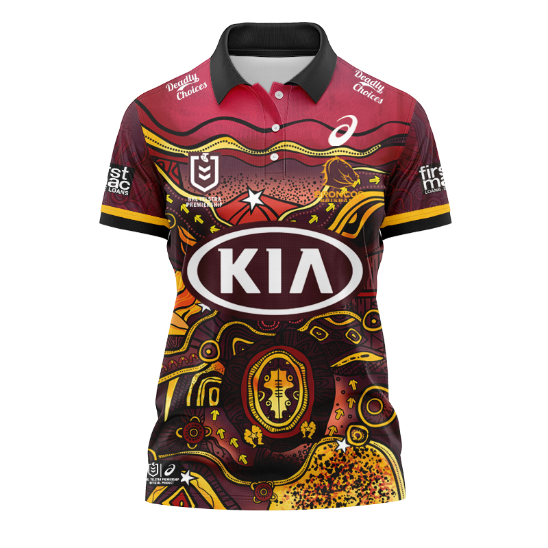 Women's NRL Brisbane Broncos 2021 Indigenous Polo Shirt