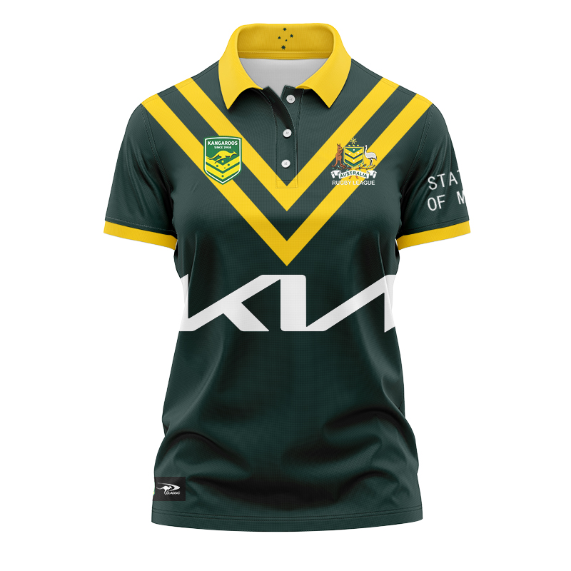 Women's Australian Kangaroos 2024 Home Polo Shirt