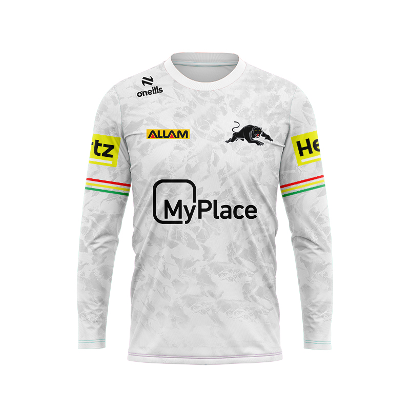 NRL Penrith Panthers 2024 Long Sleeve White Training Jersey