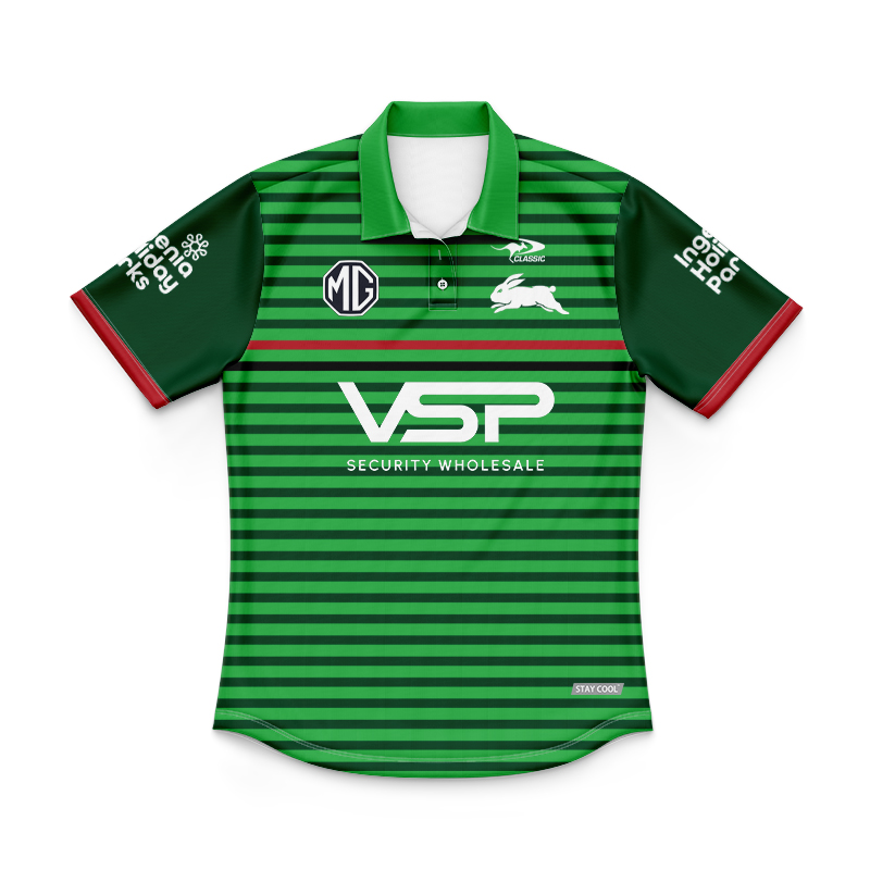 Kid's NRL South Sydney Rabbitohs 2024 Gren Training Polo Shirt