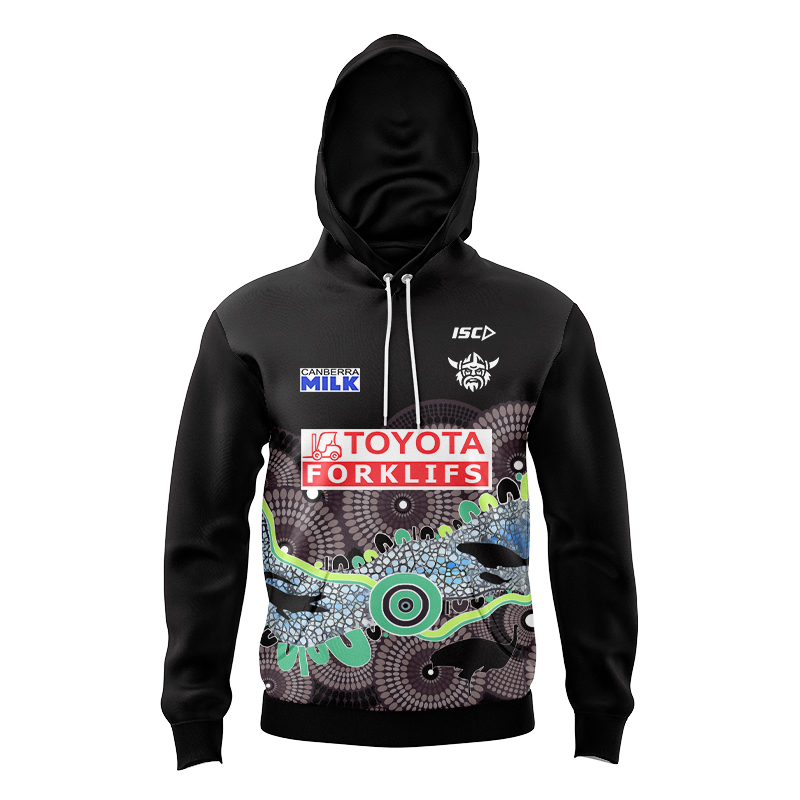 Kid's NRL Canberra Raiders 2024 Indigenous Run Out Hoodie